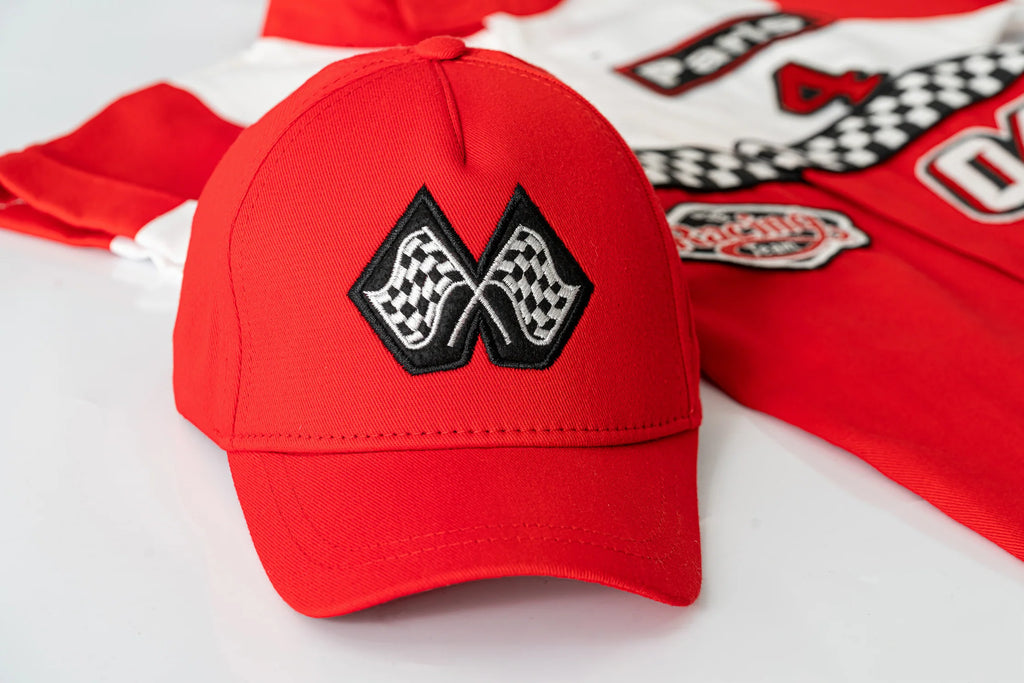 Short Sleeve Red & White Racer Suit